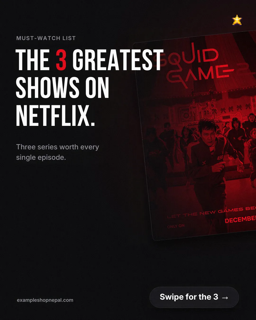 ExampleShop carousel cover: must-watch list