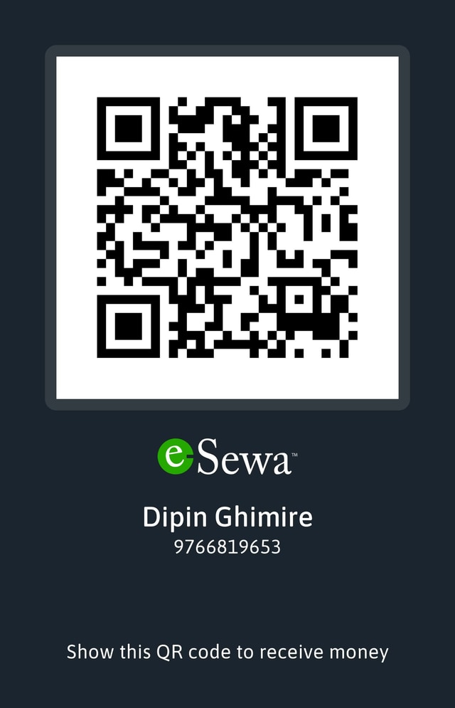 eSewa payment QR code for Dipin Ghimire