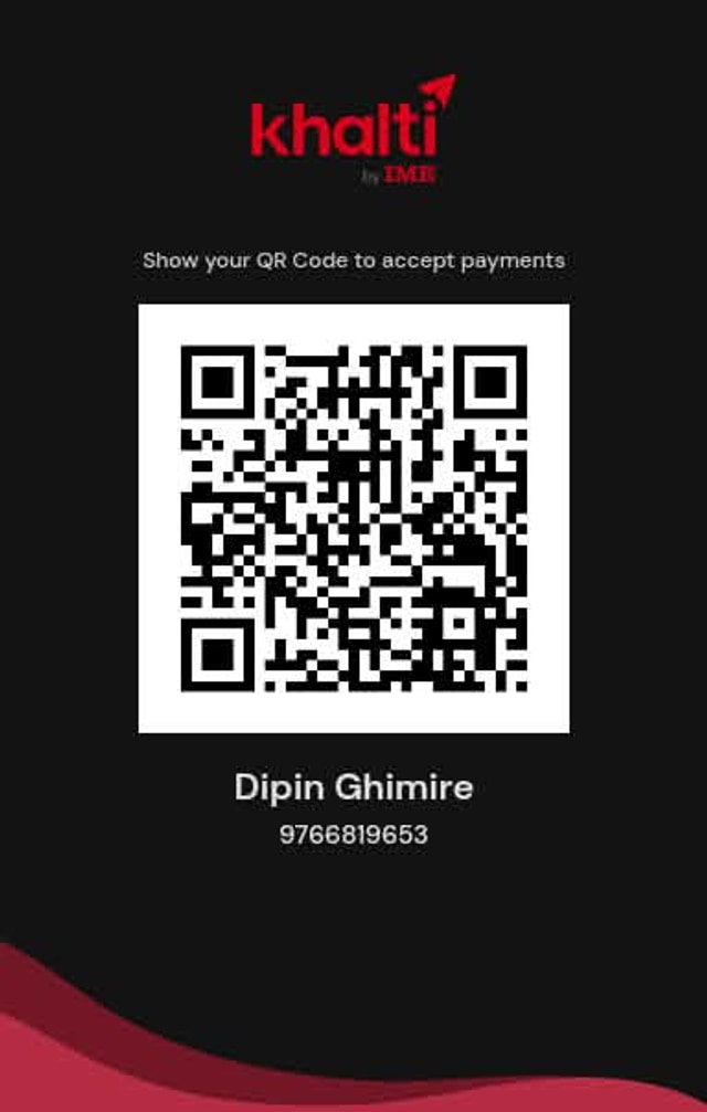 Khalti payment QR code for Dipin Ghimire